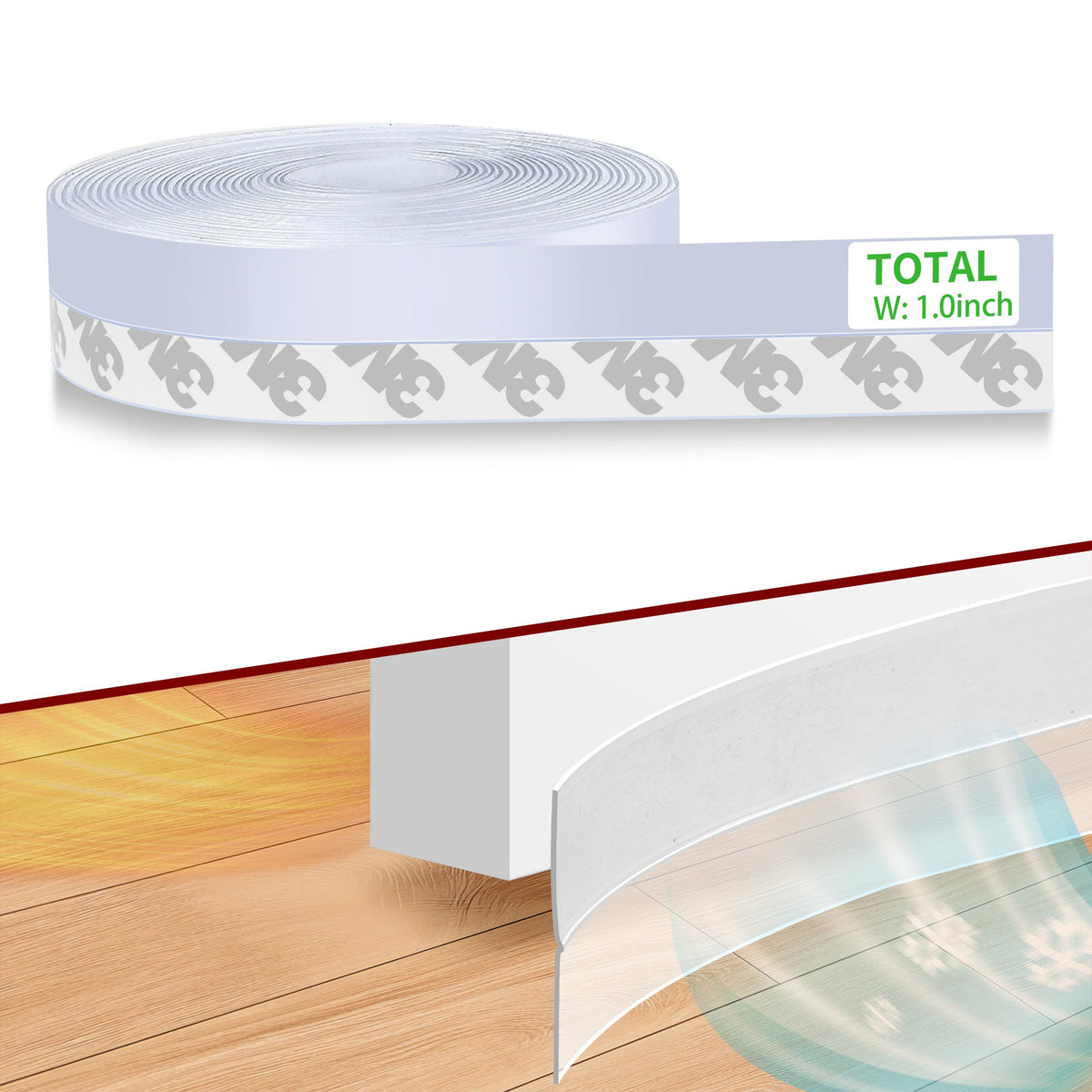 1.4 Inch Weather Stripping Door Seal, Silicone Draft Stopper for Doors and Windows