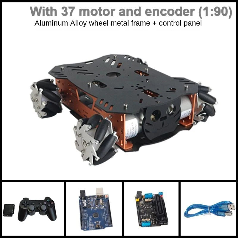 10-25Kg Load RC Tank Robot with Mecanum Wheels, Arduino DIY Kit 12V Encoder Motor PS2 Programmable for Robotics