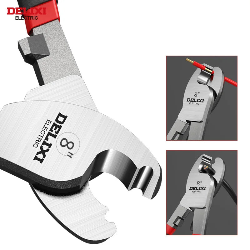 DELIXI ELECTRIC Cable Cutter, Wire Stripper Pliers, Chromium Vanadium Steel Forging, Used to Sharp Cutting Cables and Strip Wire