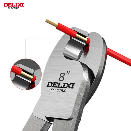 DELIXI ELECTRIC Cable Cutter, Wire Stripper Pliers, Chromium Vanadium Steel Forging, Used to Sharp Cutting Cables and Strip Wire