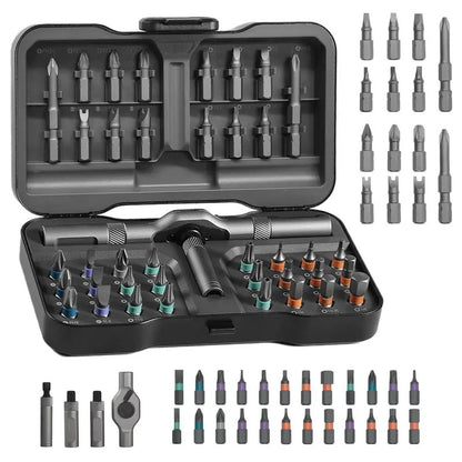 Magnetic Ratchet Screwdriver Set, S2 Steel Precision Screwdriver Kit for Furniture Assembly, Home Repair & DIY