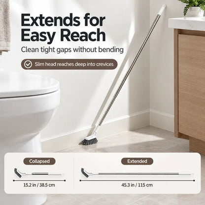 Adjustable Stainless Steel Long Handle Crevice Cleaning Brush for Narrow Gaps and Hard-to-Reach Spaces