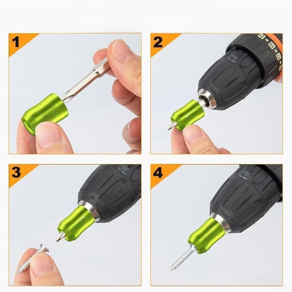 1/4 Inch Magnetic Screw Holder Ring, Removable Magnetic Screwdriver Bit Holder for Drill and Hex Bits