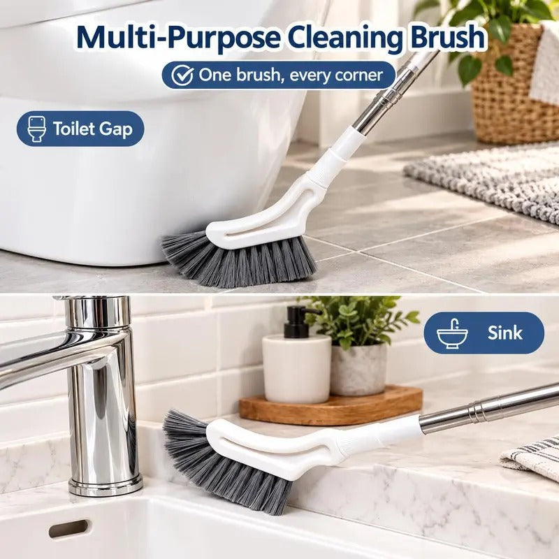 Adjustable Stainless Steel Long Handle Crevice Cleaning Brush for Narrow Gaps and Hard-to-Reach Spaces