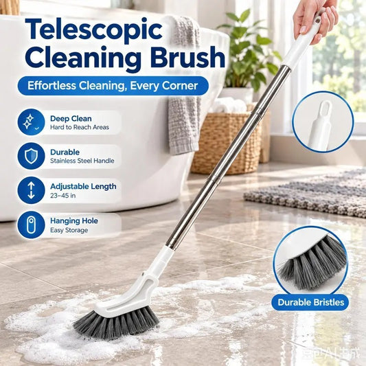 Adjustable Stainless Steel Long Handle Crevice Cleaning Brush for Narrow Gaps and Hard-to-Reach Spaces