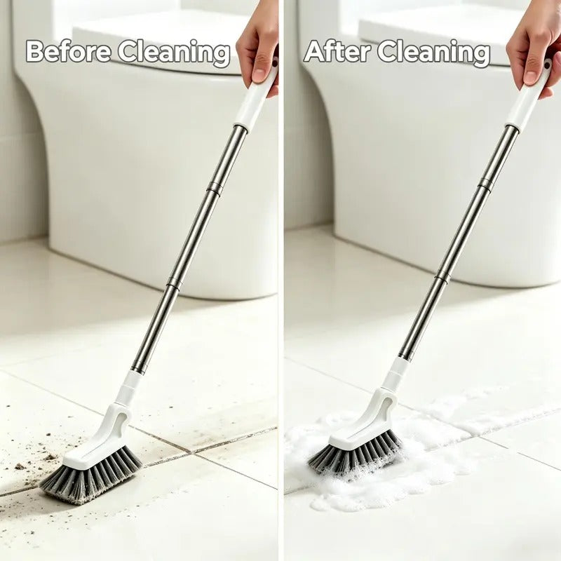 Adjustable Stainless Steel Long Handle Crevice Cleaning Brush for Narrow Gaps and Hard-to-Reach Spaces