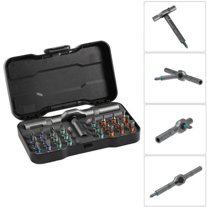 Magnetic Ratchet Screwdriver Set, S2 Steel Precision Screwdriver Kit for Furniture Assembly, Home Repair & DIY