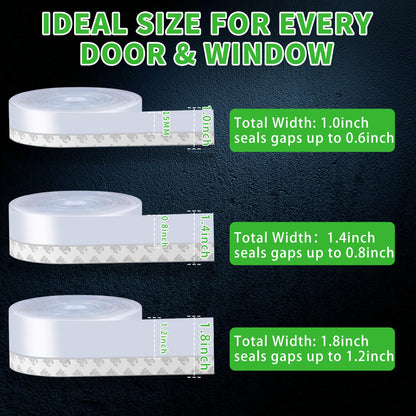 1.4 Inch Weather Stripping Door Seal, Silicone Draft Stopper for Doors and Windows