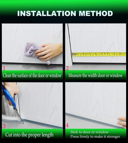 1.4 Inch Weather Stripping Door Seal, Silicone Draft Stopper for Doors and Windows