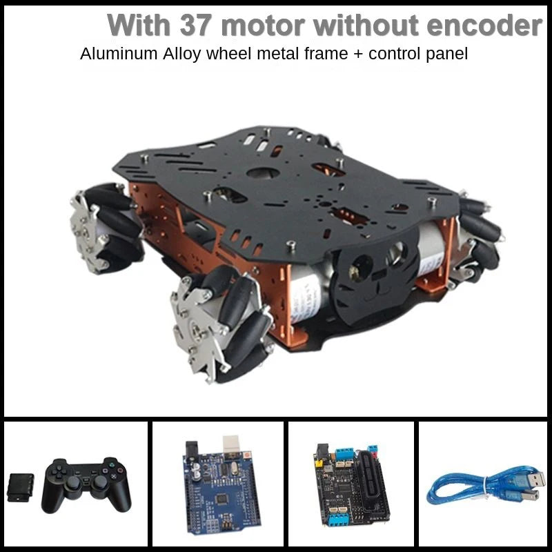 10-25Kg Load RC Tank Robot with Mecanum Wheels, Arduino DIY Kit 12V Encoder Motor PS2 Programmable for Robotics