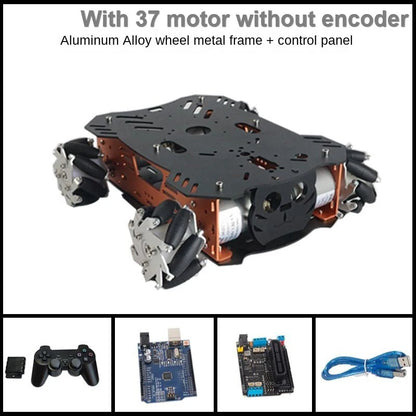 10-25Kg Load RC Tank Robot with Mecanum Wheels, Arduino DIY Kit 12V Encoder Motor PS2 Programmable for Robotics