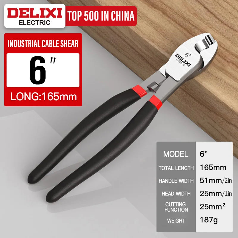 DELIXI ELECTRIC Cable Cutter, Wire Stripper Pliers, Chromium Vanadium Steel Forging, Used to Sharp Cutting Cables and Strip Wire