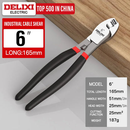 DELIXI ELECTRIC Cable Cutter, Wire Stripper Pliers, Chromium Vanadium Steel Forging, Used to Sharp Cutting Cables and Strip Wire