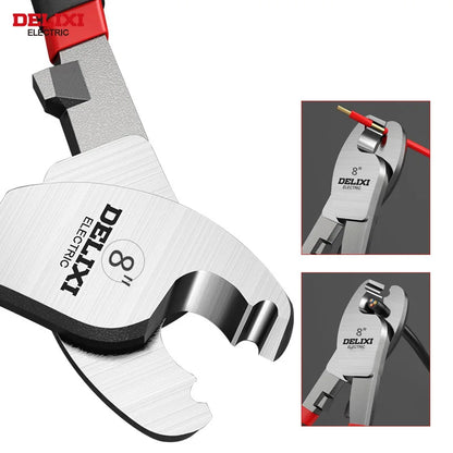 DELIXI ELECTRIC Cable Cutter, Wire Stripper Pliers, Chromium Vanadium Steel Forging, Used to Sharp Cutting Cables and Strip Wire