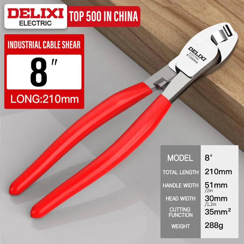 DELIXI ELECTRIC Cable Cutter, Wire Stripper Pliers, Chromium Vanadium Steel Forging, Used to Sharp Cutting Cables and Strip Wire