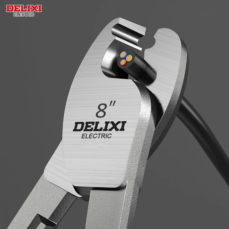 DELIXI ELECTRIC Cable Cutter, Wire Stripper Pliers, Chromium Vanadium Steel Forging, Used to Sharp Cutting Cables and Strip Wire