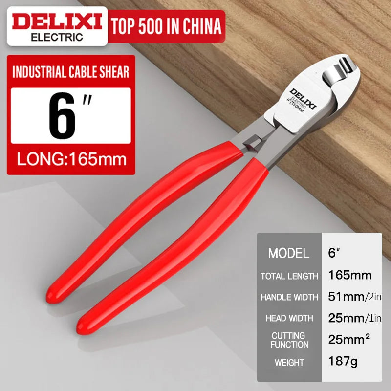 DELIXI ELECTRIC Cable Cutter, Wire Stripper Pliers, Chromium Vanadium Steel Forging, Used to Sharp Cutting Cables and Strip Wire