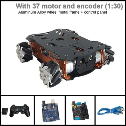 10-25Kg Load RC Tank Robot with Mecanum Wheels, Arduino DIY Kit 12V Encoder Motor PS2 Programmable for Robotics