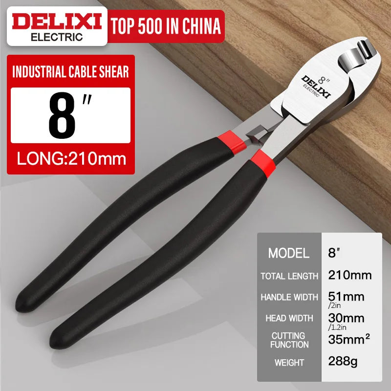 DELIXI ELECTRIC Cable Cutter, Wire Stripper Pliers, Chromium Vanadium Steel Forging, Used to Sharp Cutting Cables and Strip Wire