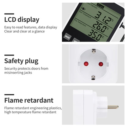Digital Temperature Humidity Controller Household Thermostat Regulator NTC Sensor Humidity Temp Control Socket EU UK US FR Plug